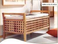 Bænk i valnøddetræ med pude og...