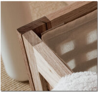 Cesto de ropa, madera de nogal