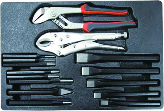 Tools, assorted, pliers, chisels, 15-piece set