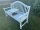 Banc de jardin avec table en bois dacacia blanc 3 fois verni