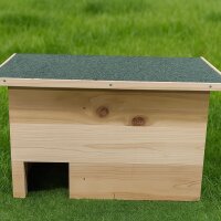 Hedgehog house made of pine wood with an entrance