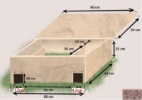 Casa per ricci in legno di pino con due ingressi