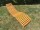 Set Gartenliege mit Auflage in beige und Tisch