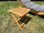 Set Gartenliege mit Auflage in grau und Tisch