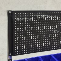 Werkbank met perforatiewand & zichtopbergdozen – stabiel, overzichtelijk & flexibel