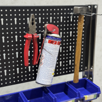 Werkbank mit Lochwand & Sichtlagerkästen – stabil, übersichtlich & flexibel