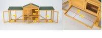 Rabbit hutch, bunny hutch, XXL with run