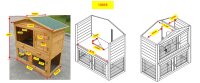 Rabbit hutch, rabbit house, XXL with run