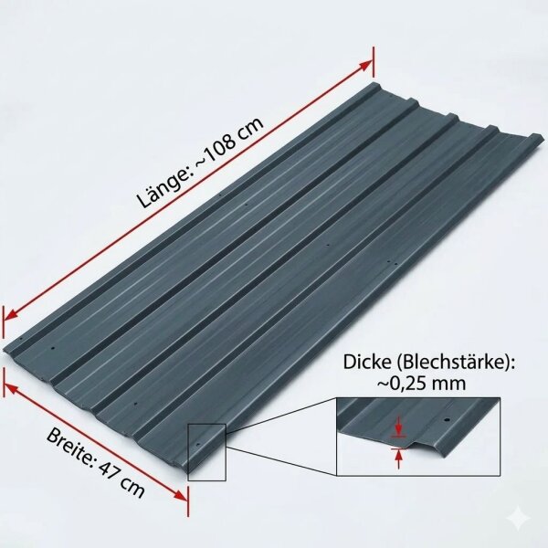 Trapezbleche 22er Set, anthrazit inkl. 200 Schrauben dickere Wandstärke