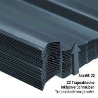 Trapezbleche 22er Set, anthrazit inkl. 200 Schrauben EXTRA dickere Wandstärke