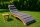 Set Gartenliege mit Auflage in grau/beige und Tisch