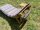 Set Gartenliege mit Auflage in grau/beige und Tisch