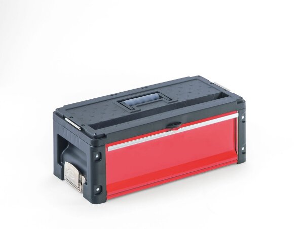 Valigetta degli attrezzi con 1 cassetto modulo espandibile rosso