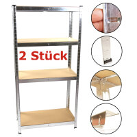 SET 2x Heavy Duty Shelf 80 x 40 x 160 cm, MDF Board