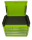 Caja de herramientas, accesorio, serie profesional, verde
