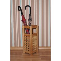 Stojak na parasole z drewna orzechowego, design siatkowy