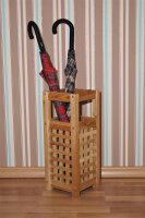 Supporto per ombrelli in legno di noce, design a griglia