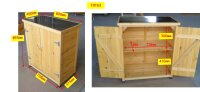 kleiner Garten und Geräteschrank