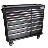 Tool cart, workshop cart 16 drawers, Pro Series, black