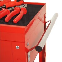 Carro de herramientas con caja de almacenamiento roja