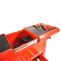Chariot doutils avec caisse de rangement rouge