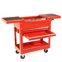 Tool cart with storage box red