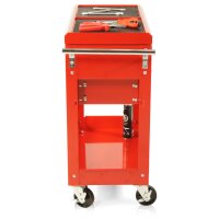 Tool cart with storage box red