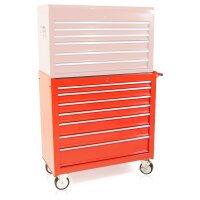 Carrello attrezzi largo, 7 cassetti S47 rosso
