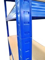 Scaffale pesante, 90 x 40 x 180 cm, verniciato in blu