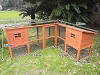 Gabbia per polli con area recintata, gabbia per conigli, gabbia per piccoli animali