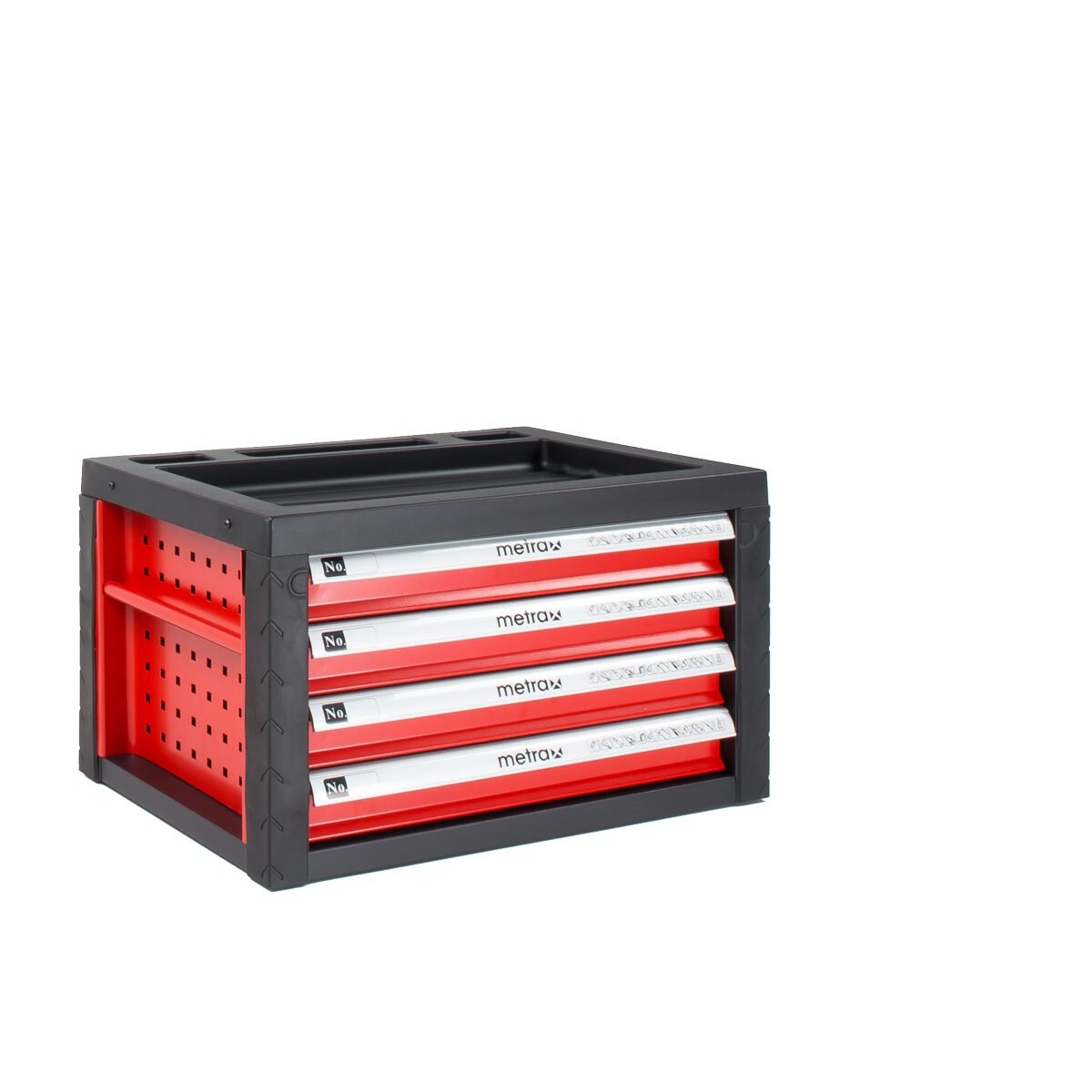 Chariot D'atelier AREBOS 4 Tiroirs + 4 Compartiments - Noir - Roulettes Freinables