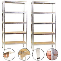 Set of 2 Heavy Duty Shelves 90 x 40 x 180 cm, MDF Shelf