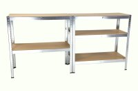 Set van 2 zware rekken 90 x 40 x 180 cm, MDF-plank