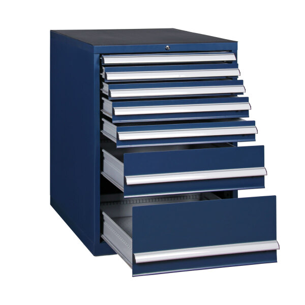 Armadio attrezzi, armadio con 7 cassetti, blu