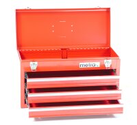 Caja de herramientas, estándar, 3 cajones, roja