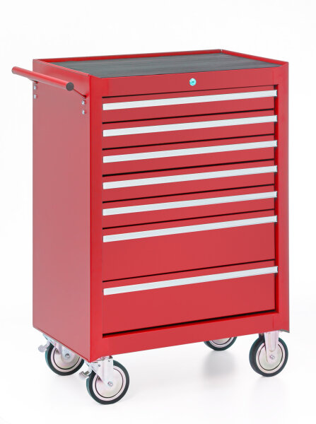 Workshop trolley, 7 drawers, red