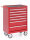 Workshop trolley, 7 drawers, red