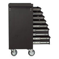 Carrello da officina, 7 cassetti, nero