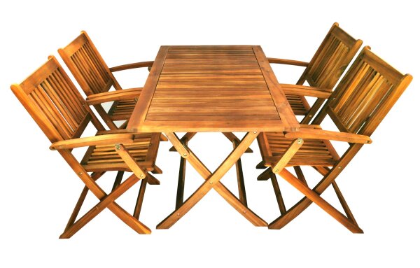 Tuinstoelgroep, Tuin tafel met 4 opvouwbare tuinstoelen