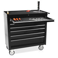 Brede gereedschapswagen, 7 lades S47 zwart