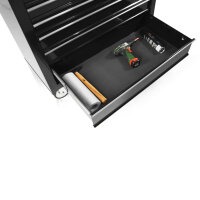 Carrello attrezzi largo, 7 cassetti S47 nero