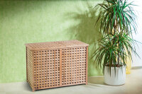 Laundry basket, 2-fold walnut wood