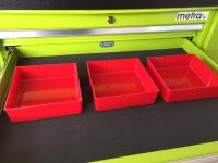 Juego de plástico de 17 piezas, rojo para cajones