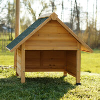 Garage voor maairobot, massief hout, spitse dak