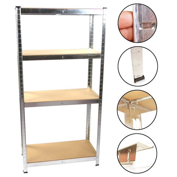 Estantería de carga pesada 80 x 40 x 160 cm, base de MDF