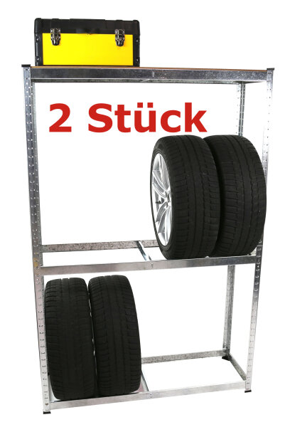 SADA 2x regál na pneumatiky, 120 x 40 x 180 cm, pro 16 pneumatik