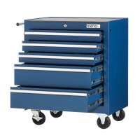 Workshop trolley with 5 drawers, blue