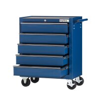 Workshop trolley, simple with 5 drawers, blue