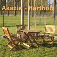 Set di sedute per bambini 4 pezzi in legno di acacia