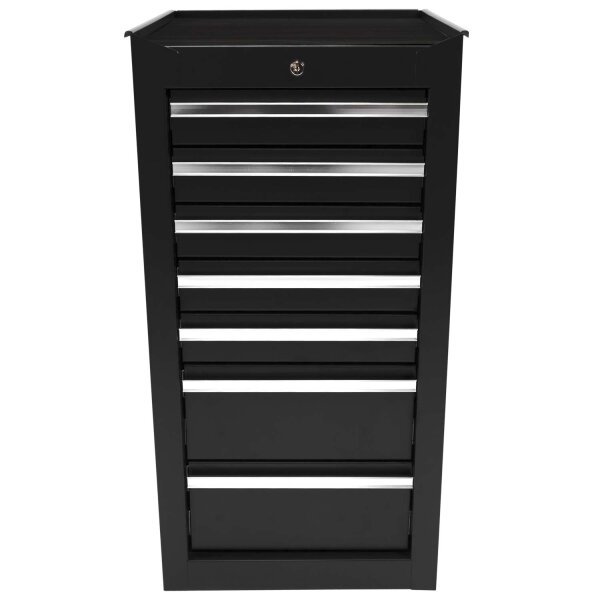 Værktøjsskabelon sort, smal, 7 skuffer